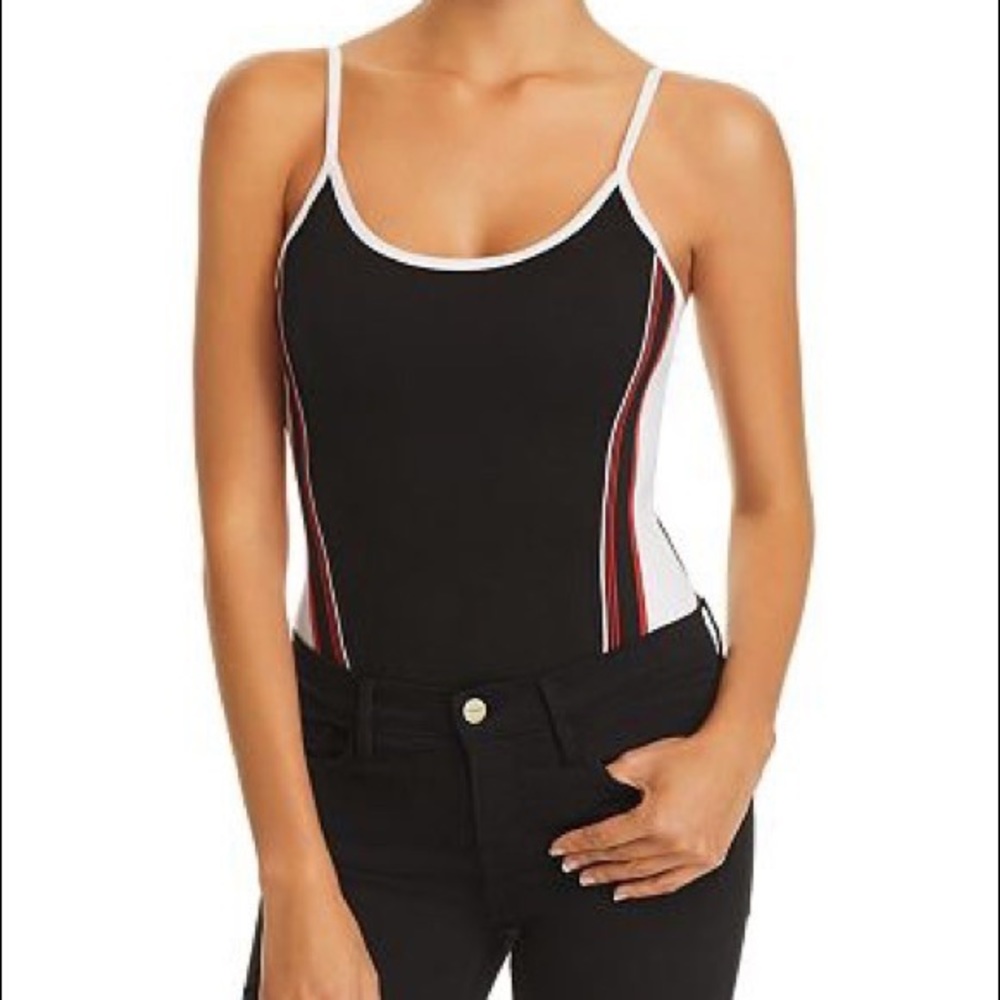 TIGER MIST Bolt Varsity Stripe Bodysuit High Cut